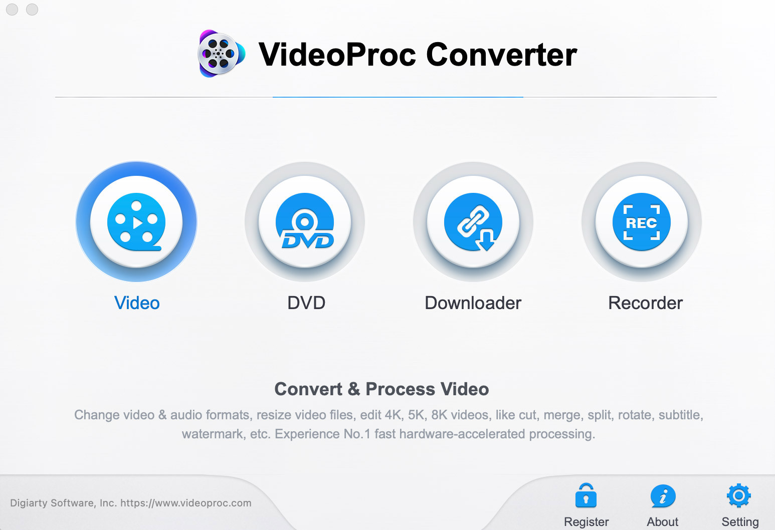 Clicking Downloader Icon in VideoProc