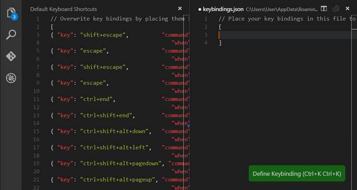 Visual Studio Code Custom Key Bindings