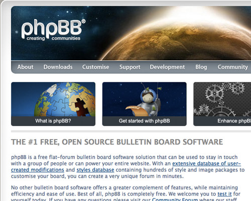 free open source phpBB bulletin board solution